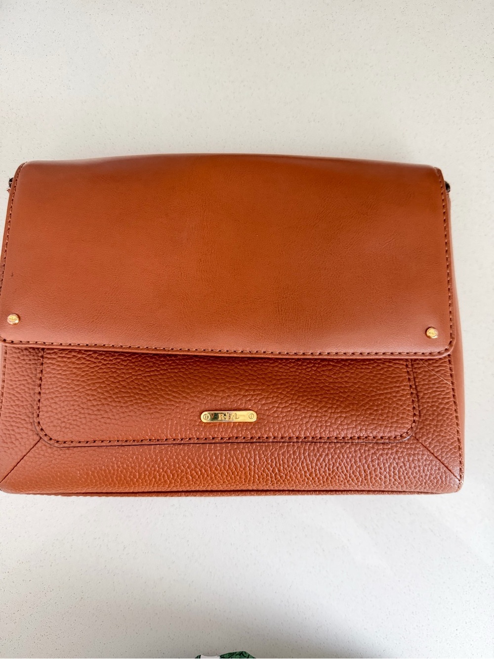 Ralph Lauren Saddle Brown Leather Crossbody